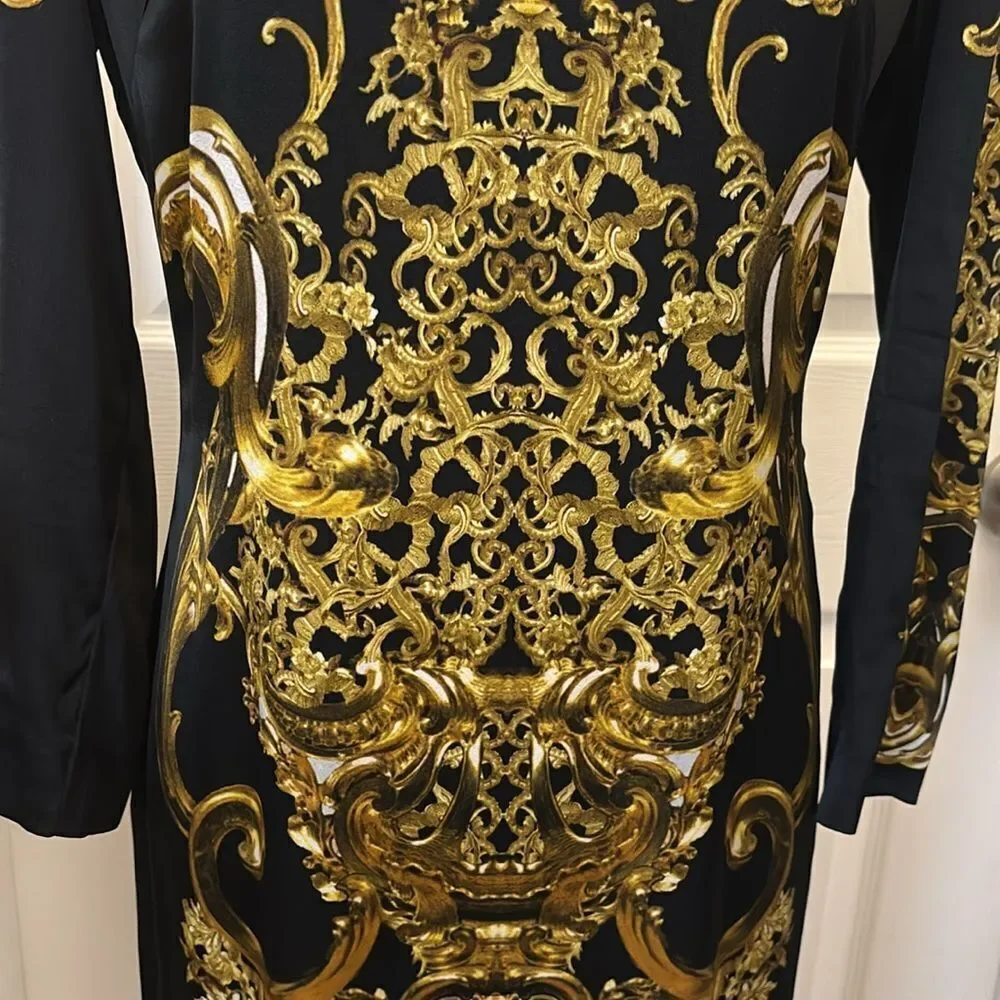 Just Cavalli silk baroque dress. M - Picture 6 of 15